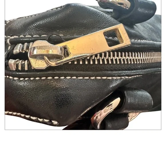 EUC Perlina Black Leather Shoulder Bag - Picture 3 of 7